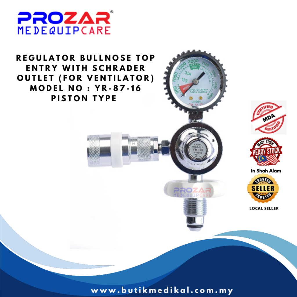 REGULATOR BULLNOSE TOP ENTRY WITH SCHRADER OUTLET (FOR VENTILATOR ...